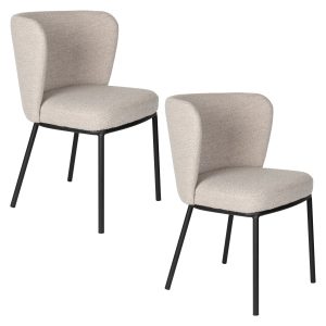 Housecraft Living Guus Eetkamerstoelen Beige – Set van 2