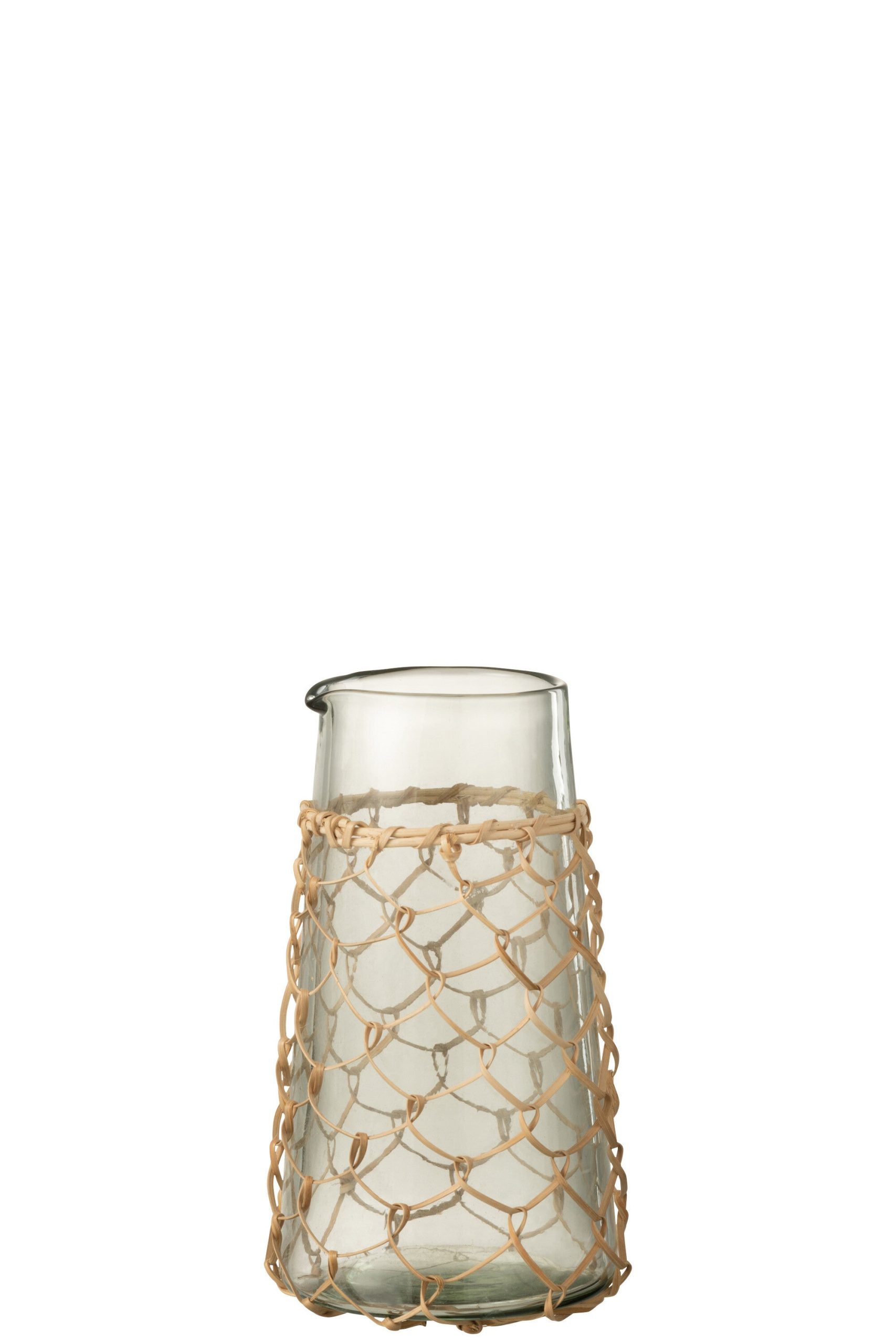 J-Line karaf Breiwerk - glas/riet - transparant - small