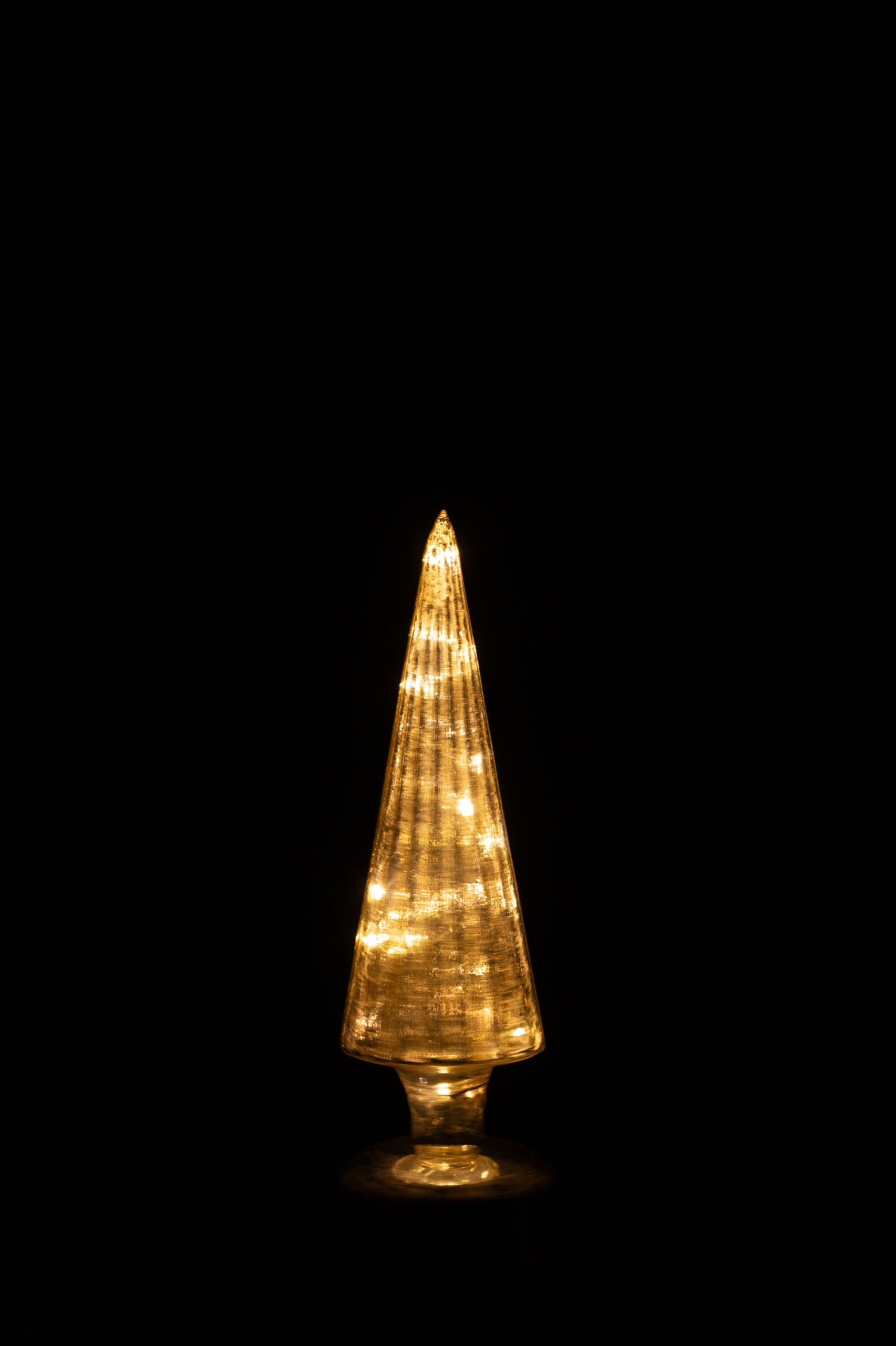 J-Line decoratie Kerstboom Draaiend - glas - goud - small - LED