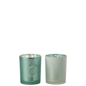 J-Line windlicht Spiralen – glas – mix – medium – 2 stuks J-Line windlicht Spiralen – glas – mix – medium – 2 stuks