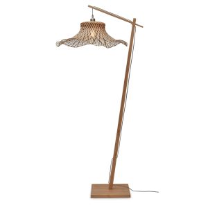 GOOD&MOJO vloerlamp Ibiza – bruin – Ø65cm