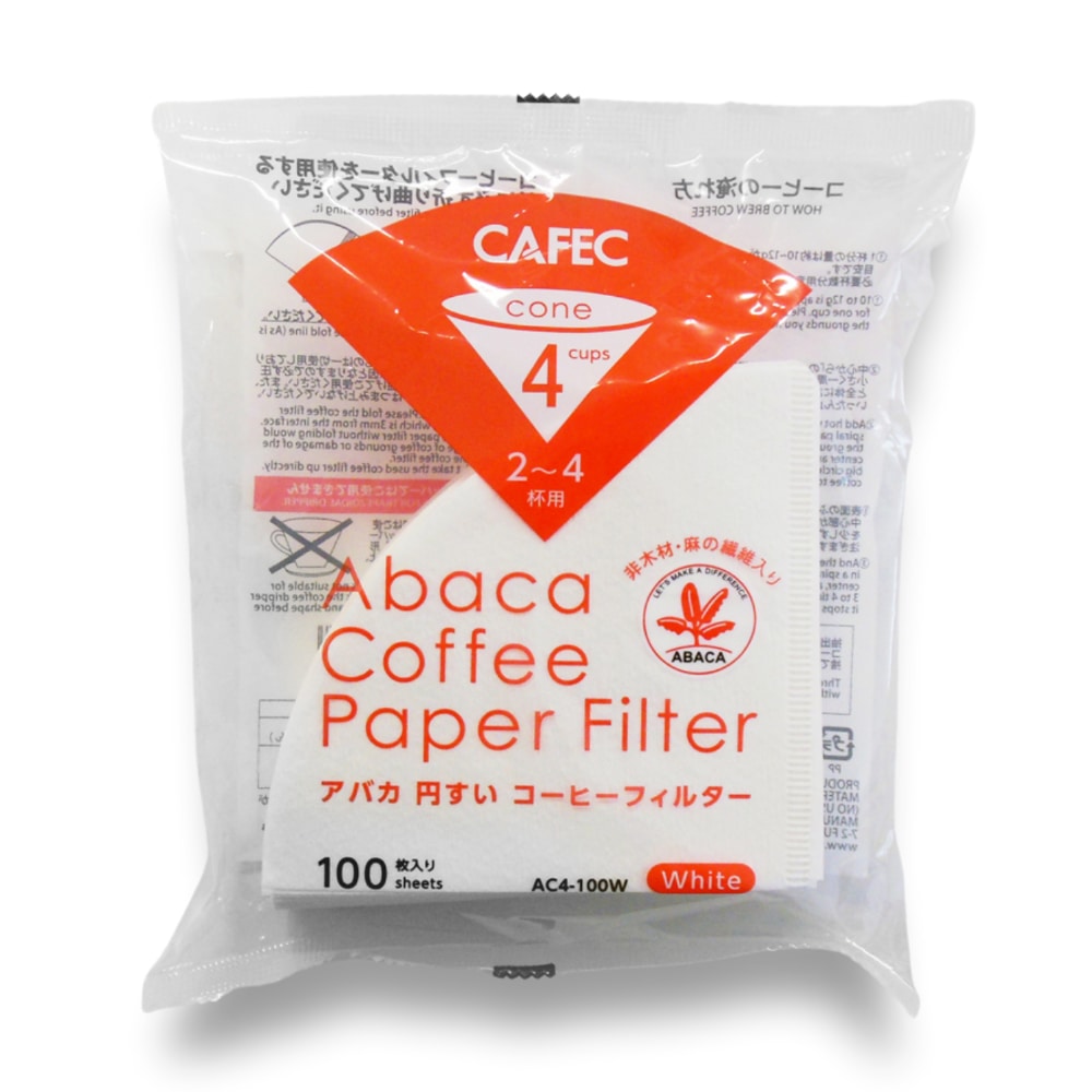 Cafec Abaca Filterpapier Conisch – Wit 100 Stuks