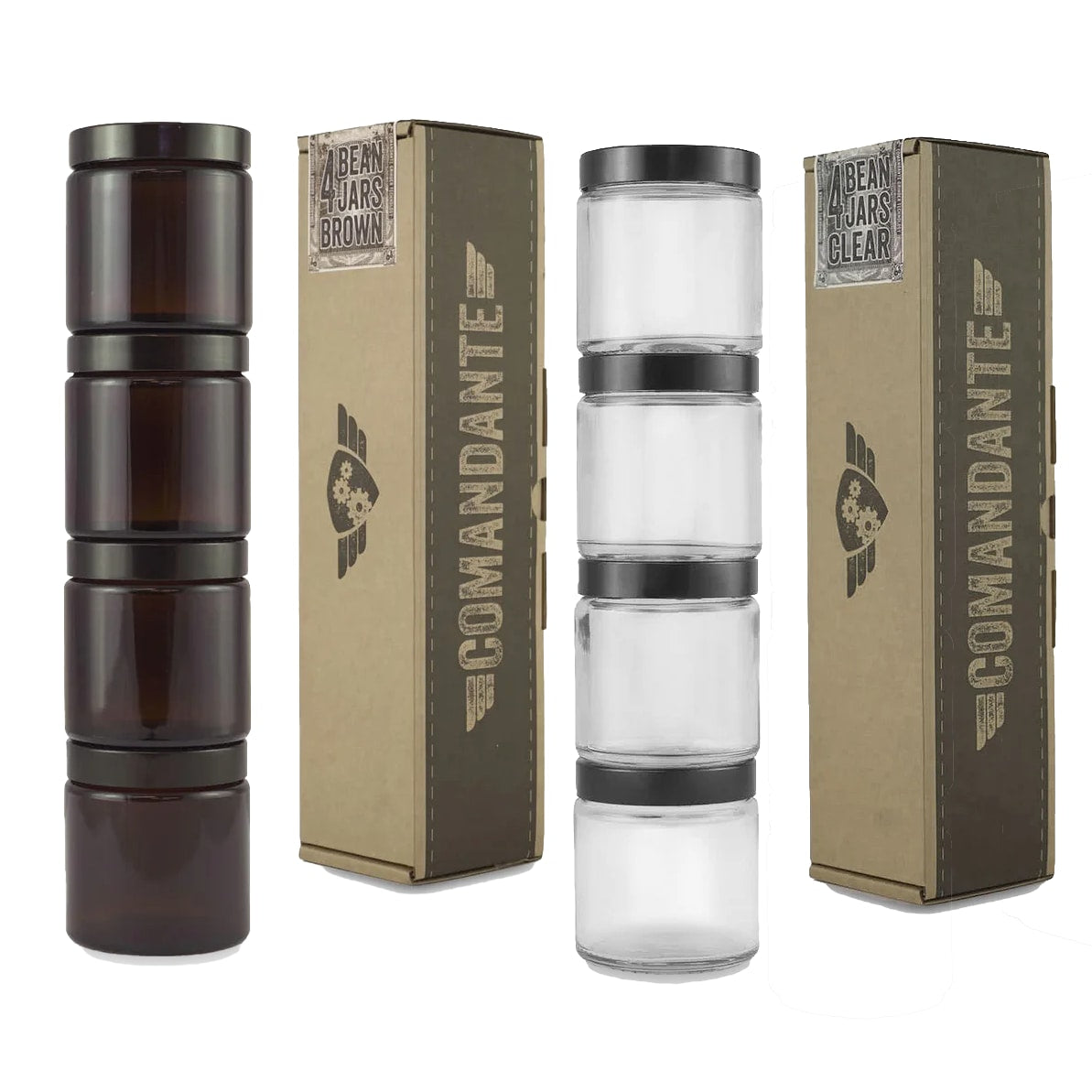 Comandante Glazen Potjes met Deksel – 4 Stuks