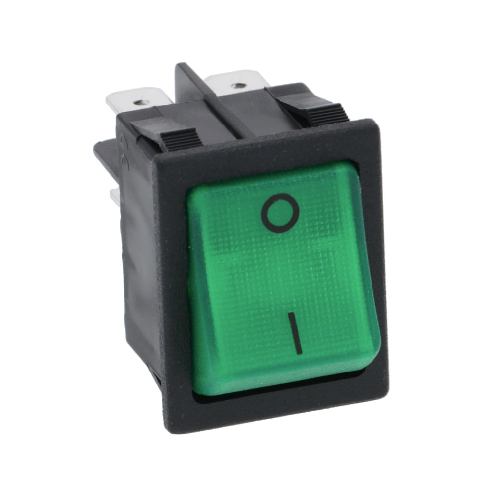 Schakelaar Groen – Diverse machines – Dubbelpolig – 30 x 22 mm