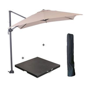 Garden Impressions zweefparasol Hawaii S ecru 250×250 cm incl 60 kg vo