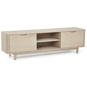 Furnhouse tv-meubel Nyborg – Witte olie – MDF, Eikenfineer – 45x180x52 Furnhouse tv-meubel Nyborg – Witte olie – MDF, Eikenfineer – 45x180x52
