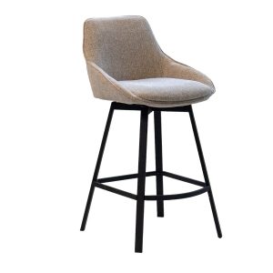 Giga Meubel Barstoel Roos – Stof/Metaal – Taupe – Set van 2 Giga Meubel Barstoel Roos – Stof/Metaal – Taupe – Set van 2