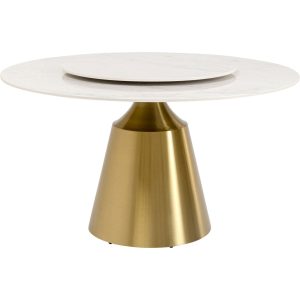 Kare Design Eettafel Lucia Ø135cm wit en goud Kare Design Eettafel Lucia Ø135cm wit en goud