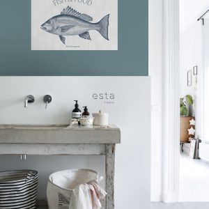 ESTAhome muursticker vis blauw – 70 x 46.5 cm – 159037 ESTAhome muursticker vis blauw – 70 x 46.5 cm – 159037