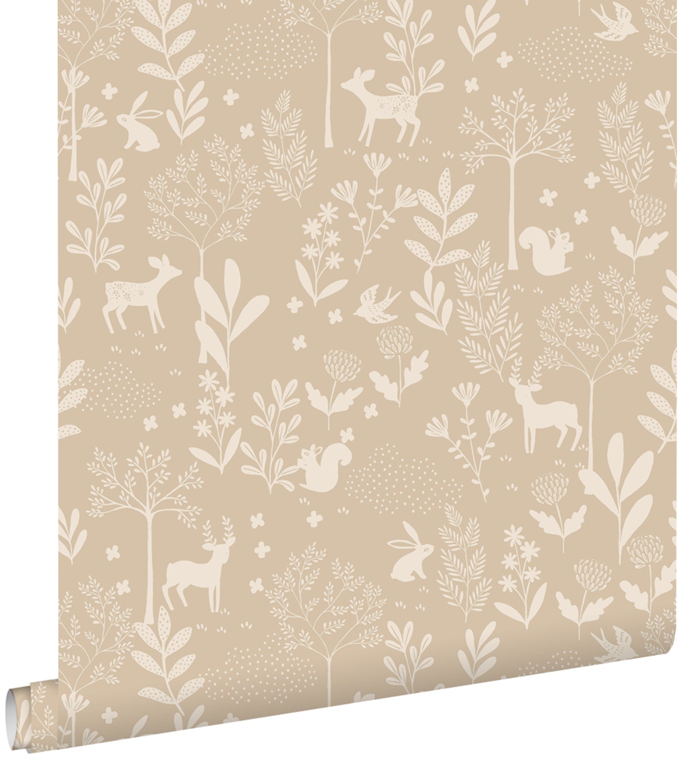 ESTAhome behang bos met bosdieren donker beige - 53 cm x 10.05 m - 139