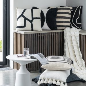J-Line kussen Kwastje – katoen – wit