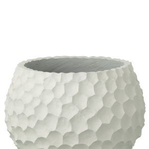 J-Line bloempot Inkepingen + Buiten zand – steen – wit – medium J-Line bloempot Inkepingen + Buiten zand – steen – wit – medium