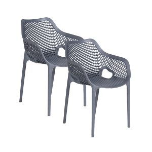 Garden Impressions tuinstoel Air Xl donker grijs – 2 stuks