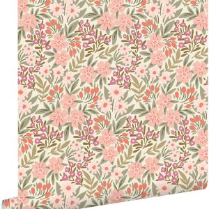 ESTAhome behang bloemen groen, roze en paars – 50 x 900 cm – 131450 ESTAhome behang bloemen groen, roze en paars – 50 x 900 cm – 131450