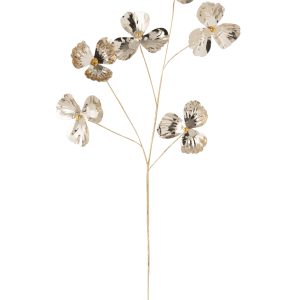 J-Line decoratie Bloem – kunststof – goud – small – 24 stuks