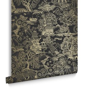 Graham & Brown Vliesbehang – Basuto Black Gold – 10mx53cm