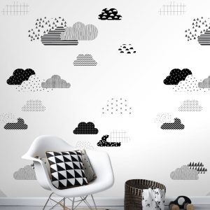 ESTAhome fotobehang wolken zwart wit – 150 x 279 cm – 158922 ESTAhome fotobehang wolken zwart wit – 150 x 279 cm – 158922