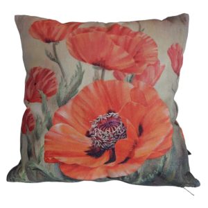 Furnilux Set van 2 Sierkussens – Klaproos Sylvia – 45x45x10cm