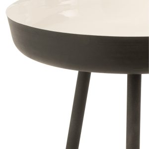 J-Line bijzettafel – metaal – zwart/wit – set van 3 J-Line bijzettafel – metaal – zwart/wit – set van 3