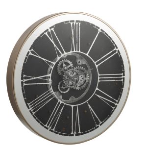 J-Line klok Rond Spiegel – hout – zilver – Ø 80 cm – LED lichtjes J-Line klok Rond Spiegel – hout – zilver – Ø 80 cm – LED lichtjes