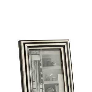 J-Line fotolijst Rechthoek Lijnen – kunststof – zwart/wit – small