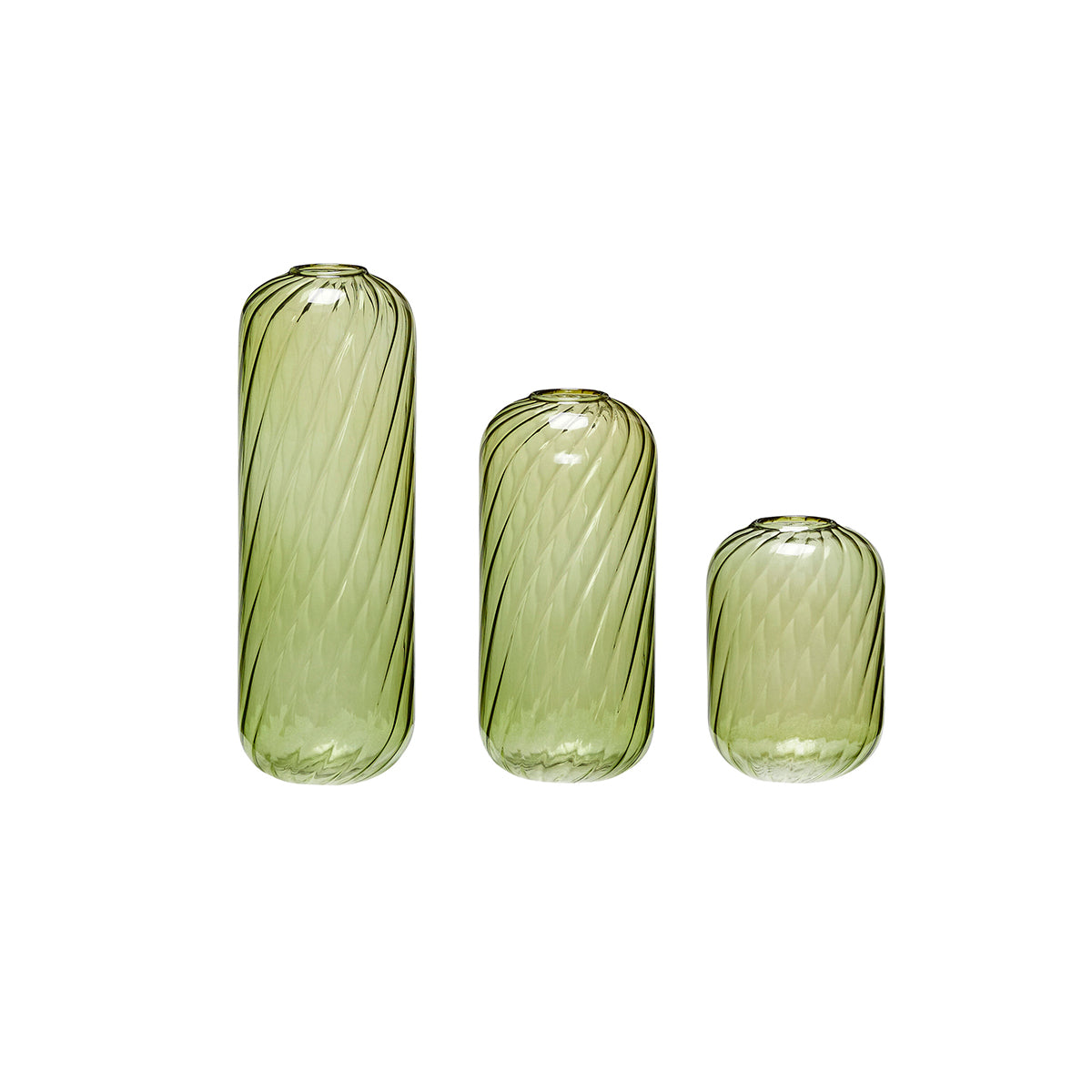 Hübsch vazen Fleur - glas - ø7xh10, ø7xh15, ø7xh20cm