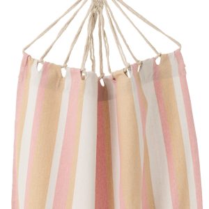 J-Line hangmat Strepen – katoen/polyester – wit/beige/lichtroze J-Line hangmat Strepen – katoen/polyester – wit/beige/lichtroze