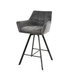 Giga Meubel Barstoel Raster – Antraciet Velvet – Draaibaar – Zithoogte Giga Meubel Barstoel Raster – Antraciet Velvet – Draaibaar – Zithoogte