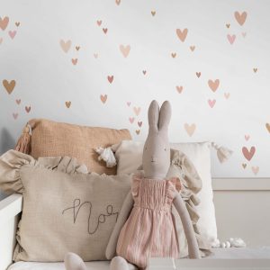 ESTAhome muursticker hartjes terracotta, roze en beige – 33 x 47.5 cm ESTAhome muursticker hartjes terracotta, roze en beige – 33 x 47.5 cm