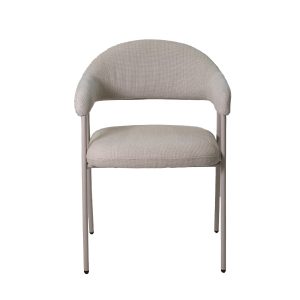 Giga Meubel Eetkamerstoel Linde – Metaal/Stof – Beige – Set van 2 Giga Meubel Eetkamerstoel Linde – Metaal/Stof – Beige – Set van 2