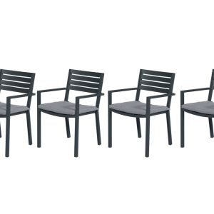 Garden Impressions Oklahoma tuinstoelen set van 4 carbon black Garden Impressions Oklahoma tuinstoelen set van 4 carbon black