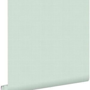 ESTAhome behang linnenstructuur mintgroen – 53 cm x 10.05 m – 139024