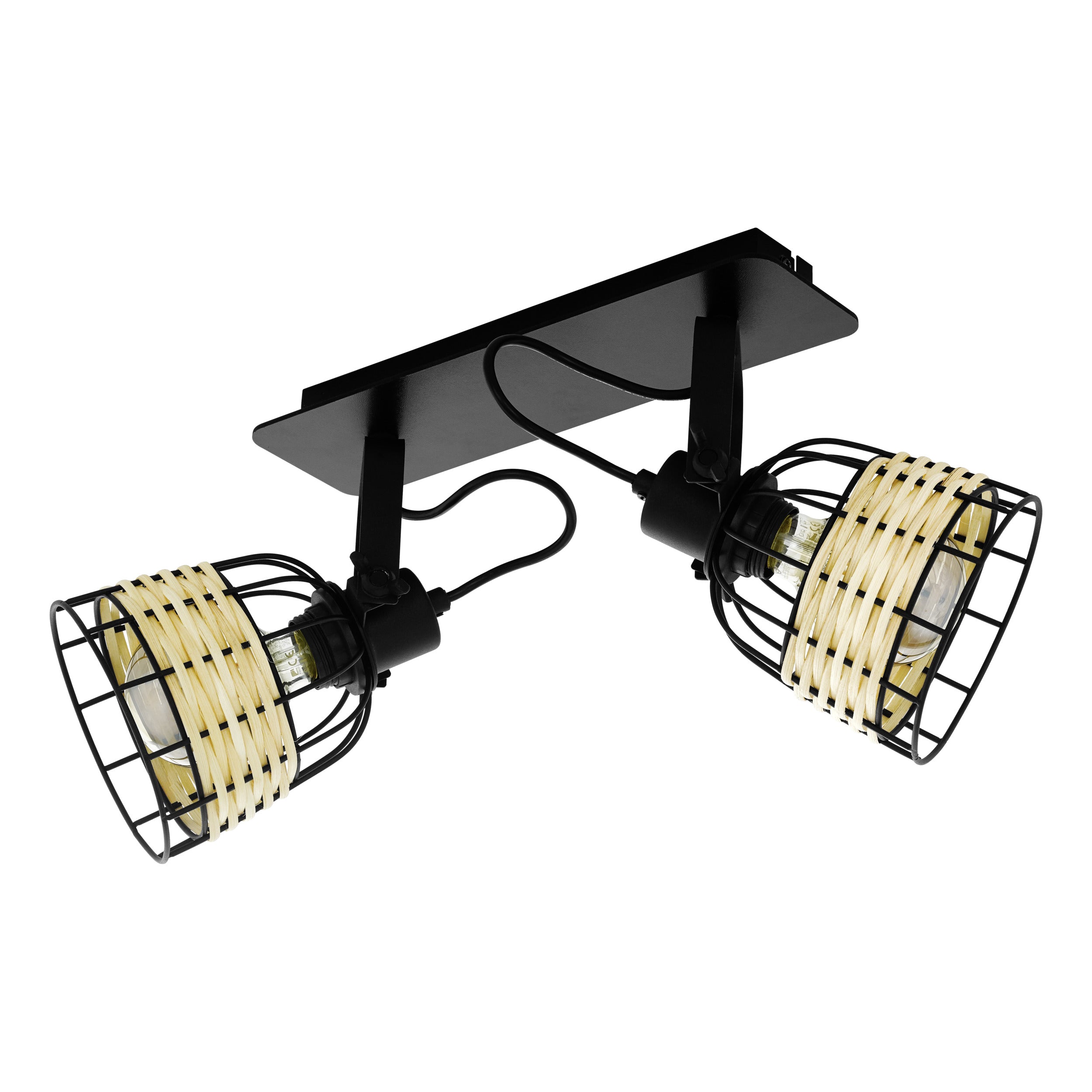 EGLO spot Anwick 1 - e27 - 48 cm - zwart/rotan