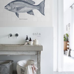 ESTAhome muursticker vis blauw – 145 x 97 cm – 159034 ESTAhome muursticker vis blauw – 145 x 97 cm – 159034