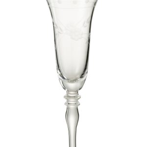 J-Line glas champagne Gegraveerd – glas – transparant – 4 stuks J-Line glas champagne Gegraveerd – glas – transparant – 4 stuks