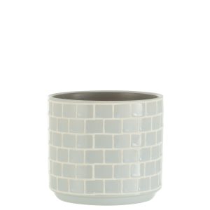 J-Line bloempot Blinkend – keramiek – blauw – medium – 2 stuks – Ø 14. J-Line bloempot Blinkend – keramiek – blauw – medium – 2 stuks – Ø 14.