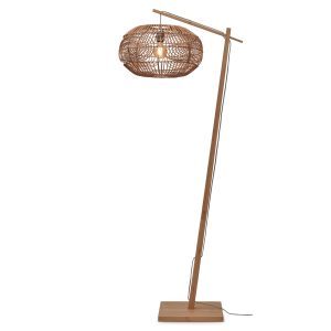 GOOD&MOJO vloerlamp Madeira – bruin – Ø48cm GOOD&MOJO vloerlamp Madeira – bruin – Ø48cm