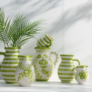 J-Line kruik Granada – keramiek – wit/groen – medium J-Line kruik Granada – keramiek – wit/groen – medium