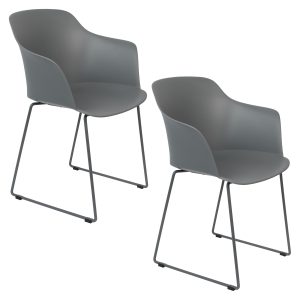 Housecraft Living Tango Eetkamerstoelen armleuning Grijs – Set van 2
