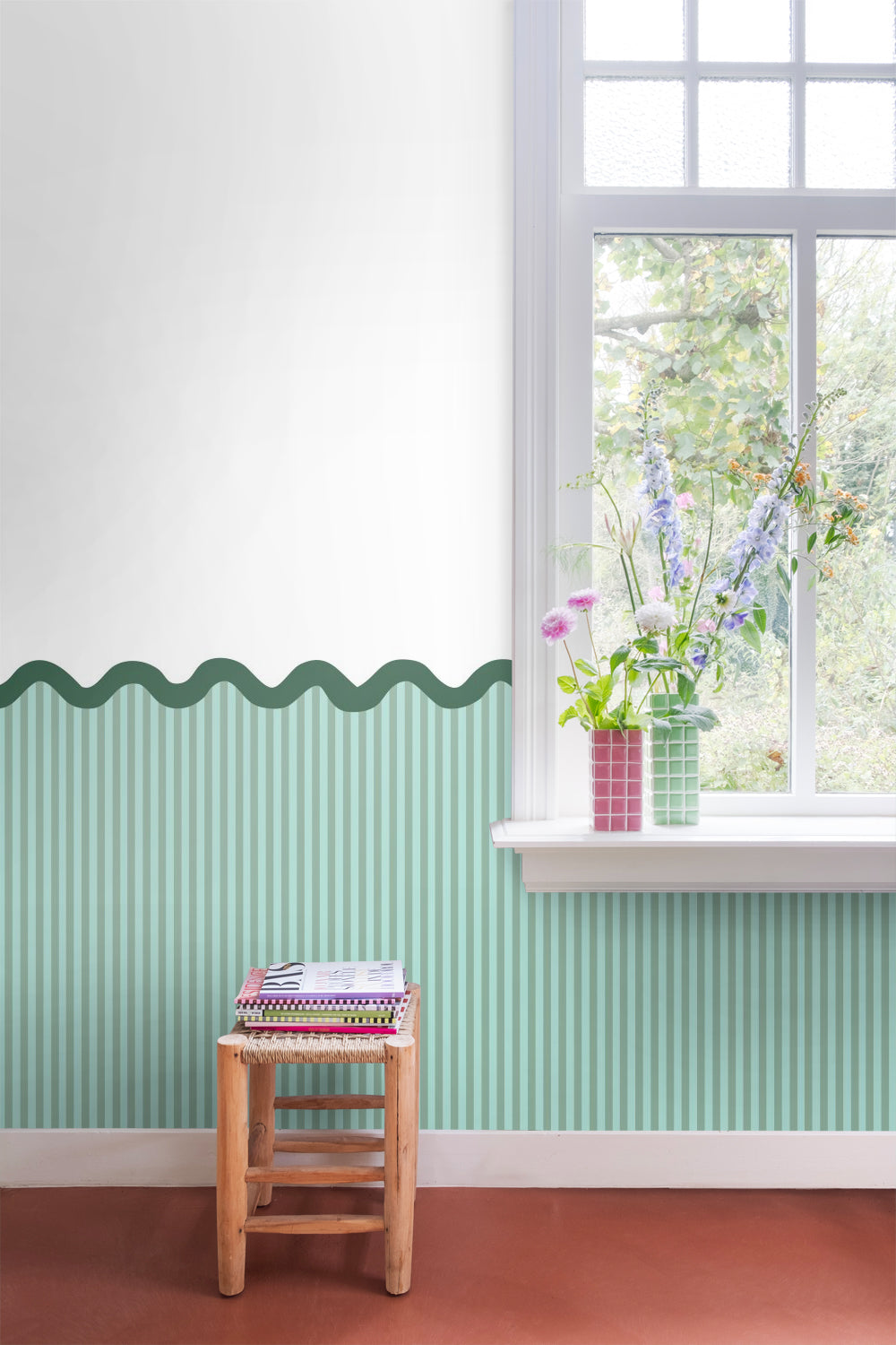 ESTAhome fotobehang lambrisering groen - 2.5 x 2.79 m - 159522