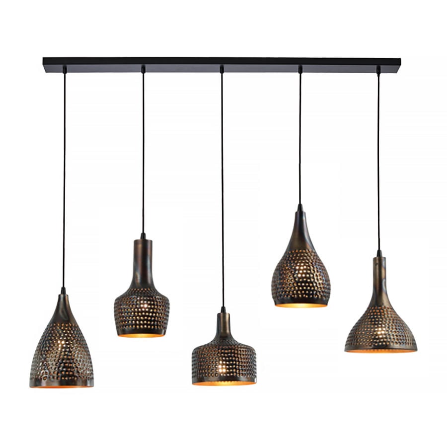 Freelight hanglamp Fueco - 5 lichts - 120 x 150 cm - zwart bruin