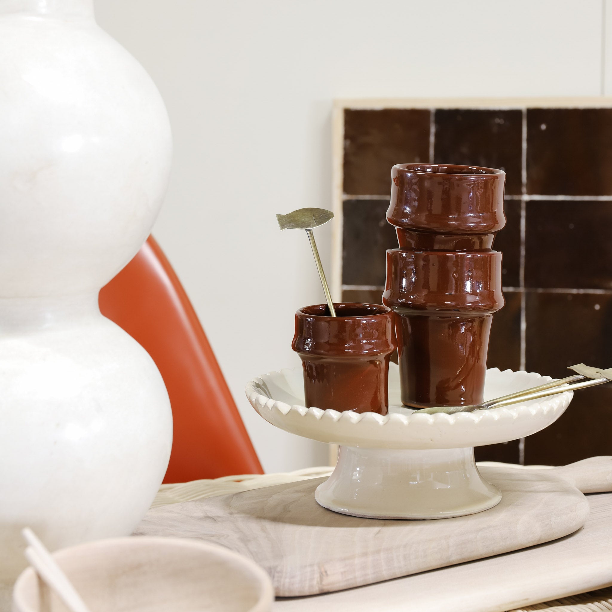 Household Hardware - Koffiemok - Beldi - Bruin - Set van 4