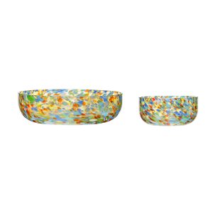 Hübsch kommen Confetti – glas – ø15xh7, ø26xh8cmcm Hübsch kommen Confetti – glas – ø15xh7, ø26xh8cmcm
