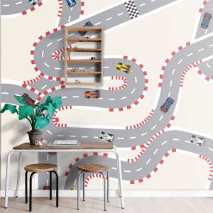 ESTAhome fotobehang auto's op racebaan grijs en beige – 300 x 279 cm – ESTAhome fotobehang auto's op racebaan grijs en beige – 300 x 279 cm –