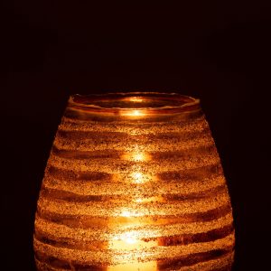 J-Line windlicht Streep Rond – glas – bruin – large J-Line windlicht Streep Rond – glas – bruin – large