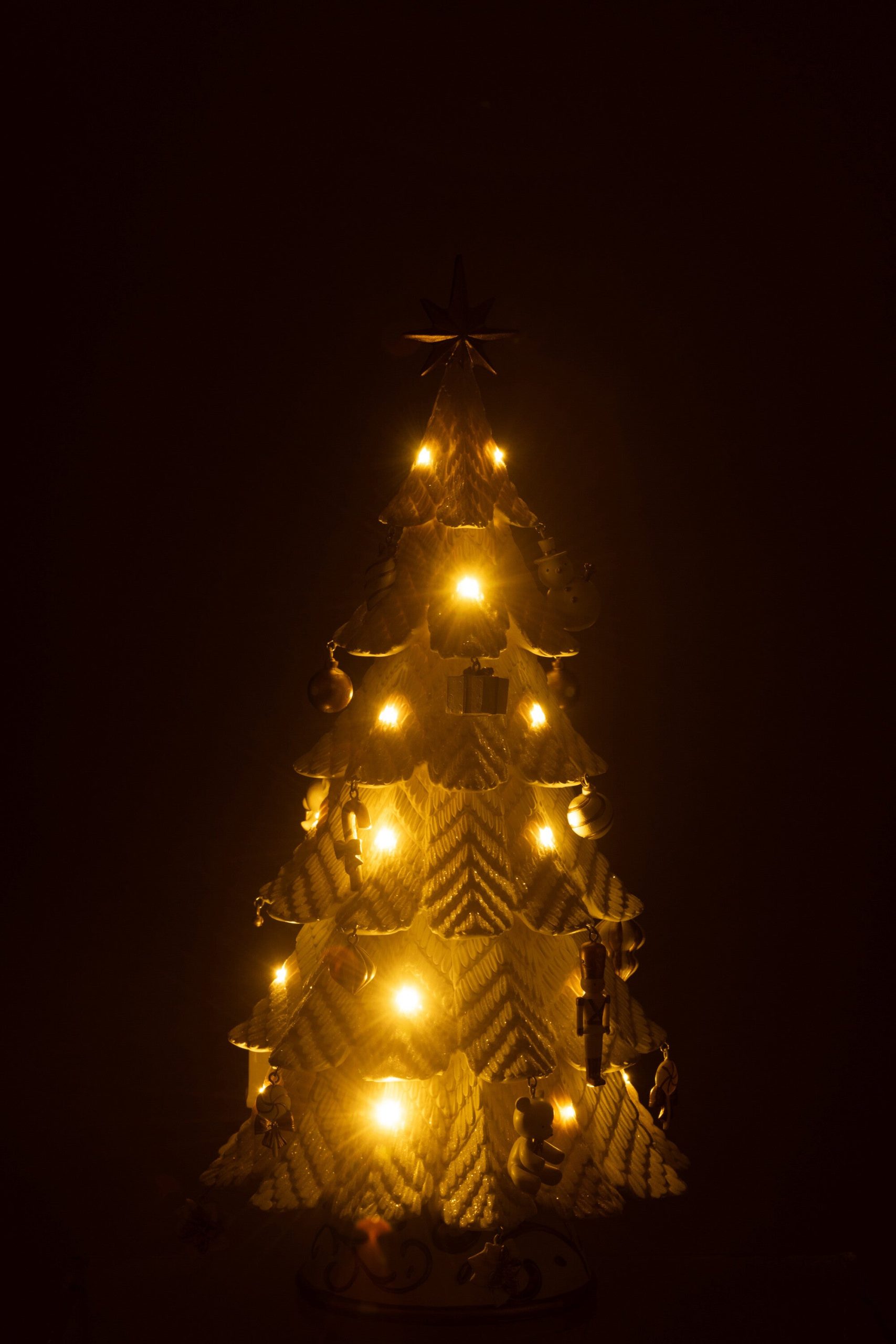 J-Line decoratie Kerstboom Ornamenten - polyresin - wit/goud - small -