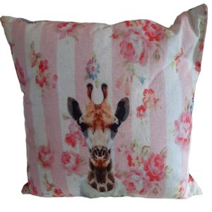 Furnilux Set van 2 Sierkussens-45×45 cm -Giraf – Roze Furnilux Set van 2 Sierkussens-45×45 cm -Giraf – Roze