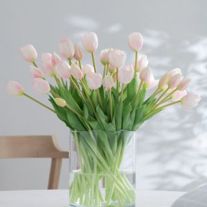 J-Line boeket Tulpen 7 stuks – kunststof – lichtroze – small J-Line boeket Tulpen 7 stuks – kunststof – lichtroze – small
