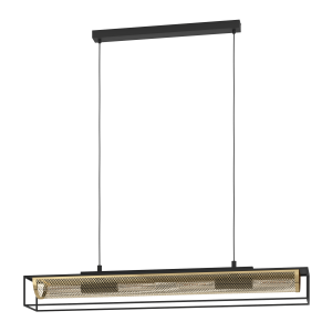 EGLO hanglamp Nohales – e27 – 112 cm – zwart/goud – staal EGLO hanglamp Nohales – e27 – 112 cm – zwart/goud – staal