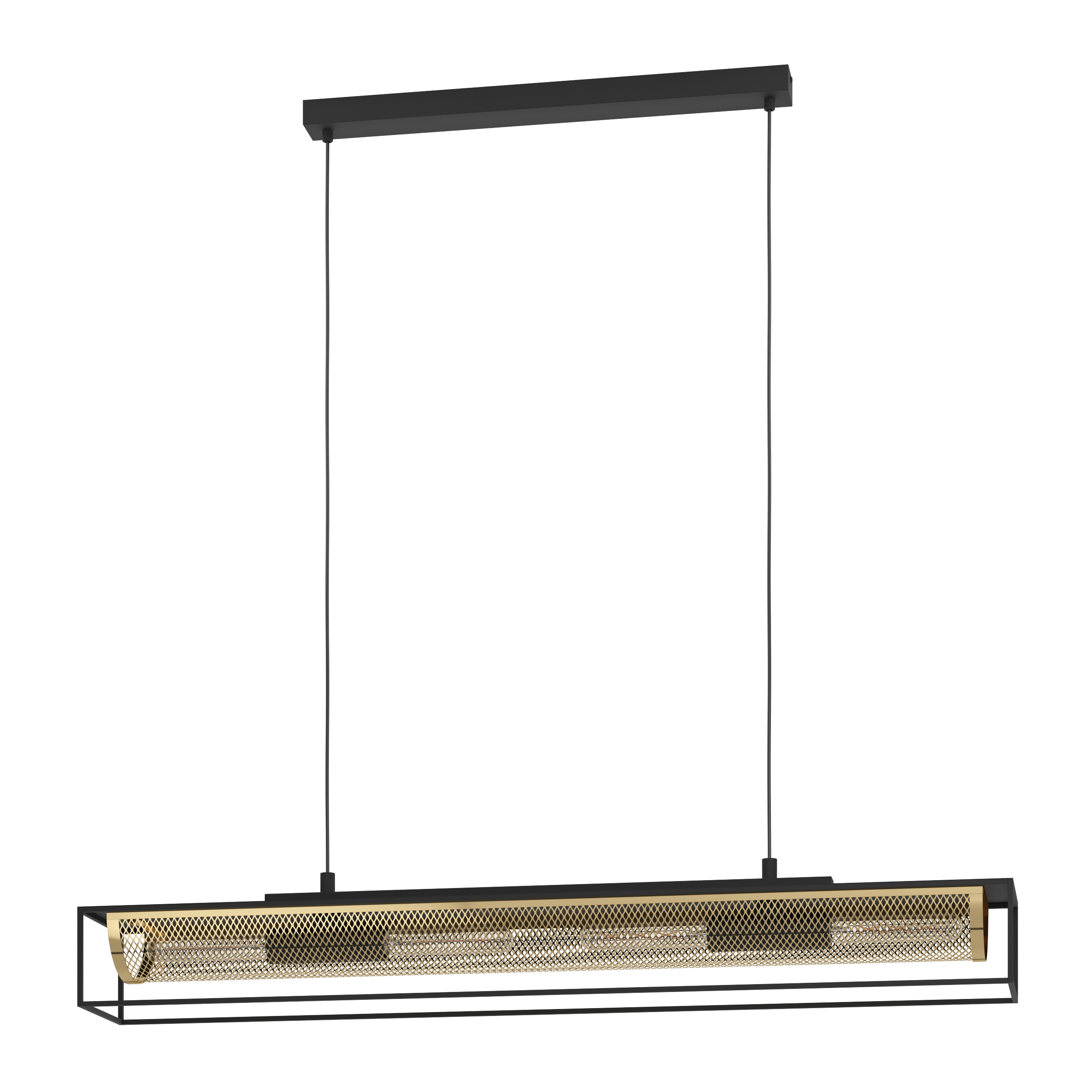 EGLO hanglamp Nohales - e27 - 112 cm - zwart/goud - staal